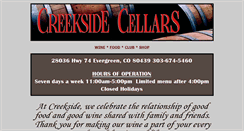 Desktop Screenshot of creeksidecellars.net